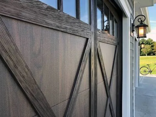 Rustic barnwood overlay carriage door